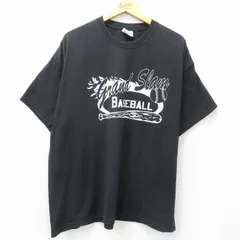 XL/古着 ヘインズ 半袖 ビンテージ Tシャツ メンズ 00s 野球 大きいサイズ クルーネック 黒 ブラック 25may07 中古