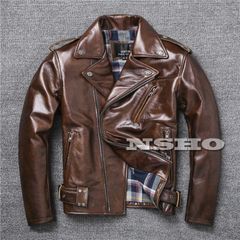 カウハイド 50'スタイル ダブルライダース レザージャケット メンズ 革ジャン オイルレザー 牛革