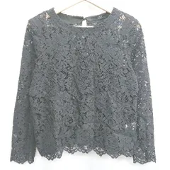 ◇ ⊂ ◎ AZUL BY MOUSSY アズール レース 長袖 ブラウス サイズM ブラック レディース E 【1502060004367】