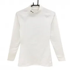 【超美品】アンダーアーマー ハイネックインナーシャツ 白 裏微起毛 ネックロゴ黒 レディース LG ゴルフウェア UNDER ARMOUR