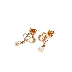 良好 4℃ ヨンドシー  K10ピアス  ピンクゴールドカラー ハート ティアドロップ K10PG レディース　240001119492