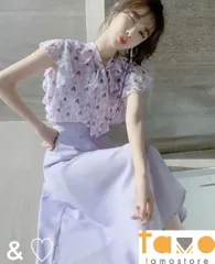 2024年レディース　シフォンワンピース　ハート柄　Aラインスカート　新品　春夏