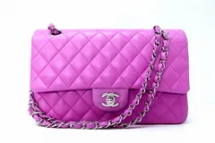 【223834】CHANEL シャネル  マトラッセ 25 ラムスキン Wフラップ チェーンショルダーバッグ シルバー金具 14番台 レアカラー