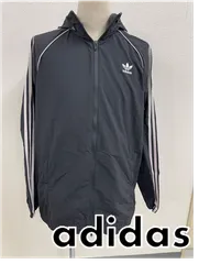 古着　adidas　アディダス　ジップアップ　ジャージ　マウンテンパーカー　黒