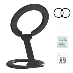 新品 T・O・T スマホスタンド 携帯スタンド 両面マグネット Magsafe対応 スタンドリング 360度回転 角度調整 磁石 iPhone 15 16 pro iPhone iPad Android ワイヤレス充電 (ブラック)