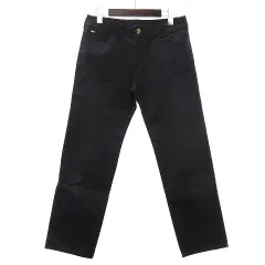 アルマーニ ジーンズ ARMANI JEANS パンツ ストレート ストレッチ エンブレム ロゴ ワンポイント 黒 ブラック US28 ■RFのサムネイル