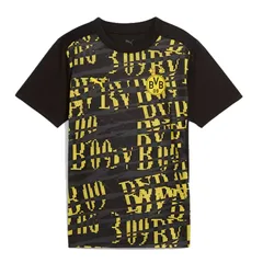 プーマ PUMA  BVB キッズ 2024-25 ドルトムント プレマッチ 半袖 シャツ  ジュニア サッカー レプリカウェア  25SS(779116-02)、(02)ブラック