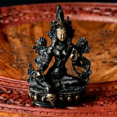 ◆チベット密教法具　法螺貝（シャンカ）グリーンターラー（緑多羅菩薩）A チベット密教法具 法螺貝（シャンカ）silver925製グリーン