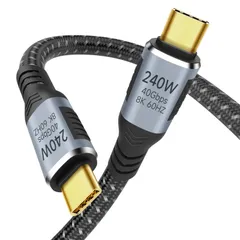 【即日発送】/ 8K@60Hz映像出力】Thunderbolt 超急速充電 PD240W(48V/5A) 3とUSB Suptopwxm【40Gbpsデータ転送/ 3.2下位互換 対応 0.5m E-Marker搭載 ケーブル 高耐久ナイロン ケーブル 4 ス