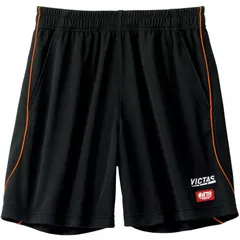 【 新品 未開封 】 VICTAS 男女兼用 卓球 ユニフォーム サイドパイピングゲームパンツ(SIDE PIPING GP)(2XLサイズ/) ブラック×オレンジ 622111 未使用 送料無料
