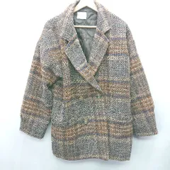 ◇ Classical Elf クラシカルエルフ ウール混合 チェック 長袖 ジャケットコート サイズＬ ブラウン系 レディース E  【1408220026661】