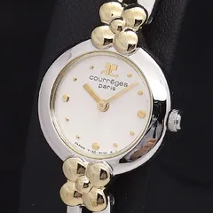 【稼働/良品】courregee クレージュ クオーツ ホワイト レディース トパーズグレージュクォーツ(TOPARDS GregeQuartz)指原莉乃(さっ