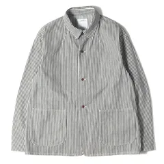 visvim ビズビム ジャケット ヒッコリーデニム カバーオール SS COVERALL HICKORY UNWASHED 22SS インディゴ ホワイト 3 アウターのサムネイル
