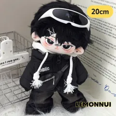 20cm ぬいぐるみ服 着せ替え ぬい服 黒 フルセット 推し活 推しぬい 綿人形 棉花娃娃 ちびぬい服 ちびぐるみ コットンドール cotton doll-E016のサムネイル