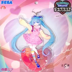【中古】雑貨 初音ミク(ππVer.) スタンド付ビッグクリアキーチェーンマスコット”初音ミク-リボンハート” 「VOCALOID」