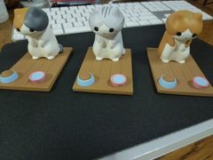 I ♡CAT　アイキャット　スマホスタンド　試作品　灰トラ・茶トラ・三毛