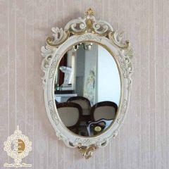 ホワイトレザー調ボタンダウンウォールミラー 姿見 全身鏡 - メルカリ