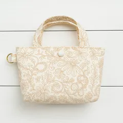 【ハンドメイド 】ミニミニトートバッグ 北欧風 ナチュラル ピンク 花柄