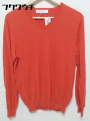 ◇ green label relaxing UNITED ARROWS コットン 長袖 Vネック ニット セーター サイズL オレンジ系 メンズ 【中古】 【1002800643998】