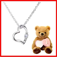 【送料無料 】12月誕生石 タンザナイト・ブラウンベア [シアーズ] 天然ダイヤ ハート ネックレス レディース テディベア ぬいぐるみセット 12月 タンザナ