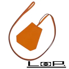 ■新同■ エルメス クロシェット クローシュ ネックレス トリヨン オレンジ □E刻【376108】5のサムネイル