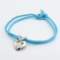 ショーメ CHAUMET 750WG リアン ハート ダイヤモンド コードブレスレット 080062 保証書/替えコード付き★美品★