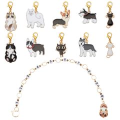 特価商品 BENECREAT 11点 段数マーカー 動物ステッチマーカー 猫と犬 可愛い 合金＆エナメル かぎ針編み用ローカウンター 段かぞえマーカーセット 編み物マーカー 段数リング 編み物ツール 収納ケース付き 携帯便利