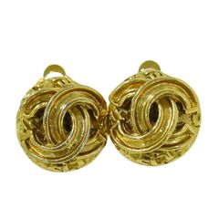 本物 シャネル CHANEL ココマーク イヤリング GP ゴールド メッキ Coco Mark アクセサリー ジュエリー 中古 【フォロー割】