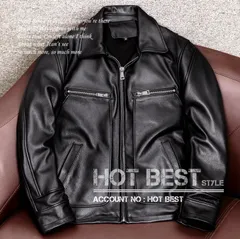 上質革ジャン メンズ カウハイド 牛革 襟付き スポーツジャケット スタンダードスタイル  ボマーボンバー ライダース