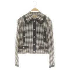 グッチ GUCCI ギンガムチェックジャケット クロップド丈 38 黒 ブラック アイボリー 737717 /MI ■OS ■SH