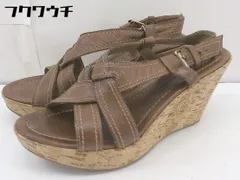 ◇ FABIO RUSCONI ファビオ ルスコーニ ウェッジソール ヒール サンダル サイズ約24.5 ブラウン レディース 【中古】 【1105120006143】