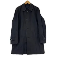 極美品 ヘルノ 中綿 ナイロン ストレッチ ステンカラーコート ネイビー 46 メンズ アレンデール&モノグラムコート ネイビーブルー | Herno