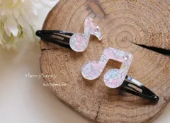 ファンシーなオンプ＊リバティ生地とレジンのヘアピン2個セット♪