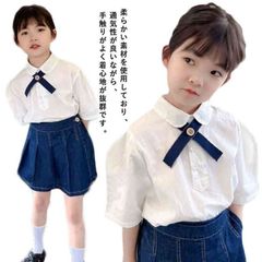 半袖 夏物 白 発表会 シャツ シャツ キッズ ブラウス 女の子 送料無料 トップス  フォーマル シャツブラウス  ジュニア 大きいサイズ 丸襟 スクール 学生 入学式 卒業式#sowa6585982