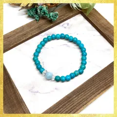 アクアマリン &ターコイズ ブレスレット パワーストーン   8mm×6mm / メンズ レディース 男性 女性 お守り ハンドメイド ★