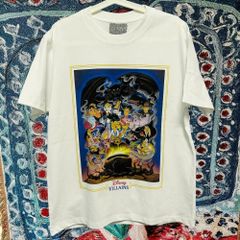 ディズニー ヴィランズ ティーシャツ 夏 半袖 メンズ 新品 ホワイト  villains ハイデザイン レア 半袖 Tシャツ お洒落 XL 2XL レトロ 個性的 奇抜  攻め 前衛的 ビンテージリプリント vintage riprint 古着