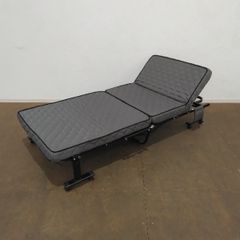 【送料無料！】 シングル 折りたたみベッド マットレス付き セミシングル グレー 組立不要立座りしやすい折り畳みベッド ベッド ベッドマット ベッド台 一人暮らし ワンルーム