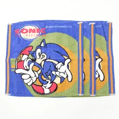 ソニック アドベンジャー レトロタオル 3枚セット約35cm x 35cm SEGA セガ SONIC タグシール付き 未使用のサムネイル