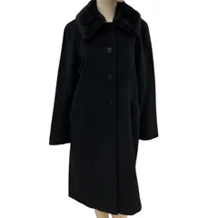 186004 現状品 Agnes b アニエスベー その他アウター 黒 ロングコート  羊毛 アンゴラ