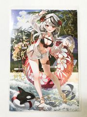 27.【開封】沙花叉クロヱ 箔押し複製サイン＆直筆メッセージ入り ポストカード 誕生日記念2022 ホロライブ【併売品】●