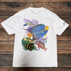 90’s USA製　半袖Tシャツ　シングルステッチ　海　魚　Lサイ