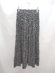 ◇ 美品 CLASSICAL ELF ダルメシアン 柄 裏地 ふんわり サラサラ ロング フレア スカート サイズM-L ブラック レディース E  【1304050030130】