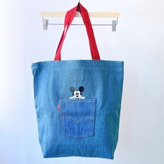 [Levi's mickey mouse denim tote] 리바이스 미키 마우스 콜라보레이션 스페셜 컬렉션 MIKCEY 데님 토트 백 어깨걸이 토트 백