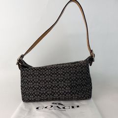 【COACH】コーチ シグネチャー ミニショルダーバッグ グレー ブラック 6332 レザー キャンバス レディース【中古】7-3 41030