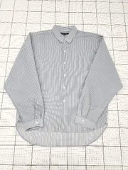 ◇ Θ garsonwave ギャルソンウェーブ ストライプ 光沢感 長袖 シャツ サイズ2 ブルーグレー ホワイト系 メンズ E  【1508270000625】
