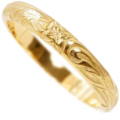 ハワイアンジュエリー リング 指輪 レディース メンズ 金属アレルギー対応 サージカル ステンレス  プレゼント プルメリア ホヌ スクロール ギフト ペアリング つけっぱなしOK イエローゴールド ropr02g