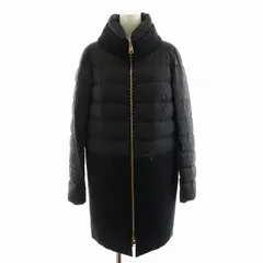 ヘルノ HERNO PRODUZ LAVJAP ダウンコート ロング丈 切替 アウター 42 M グレー 黒 ブラック PI0239D-39601 /AN36