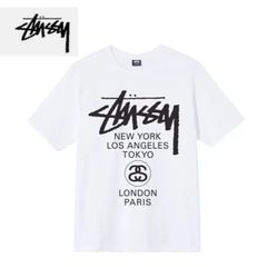 [本日特価] STUSSY ステューシー ワールドツアー TEE Tシャツ 半袖 ホワイト メンズ レディース ユニセックス 男女兼用 限定セール