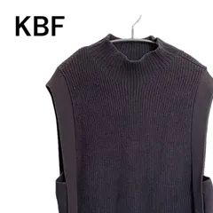 KBF ケービーエフ ニットベスト ジレ ハイネックニット トップス グレー シンプル カジュアル レディース フリーサイズのサムネイル