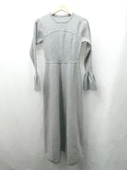 ◇ Θ titivate ティティベイト 無地 長袖 ロング丈 ワンピース サイズM グレー系 レディース E  【1506230030132】